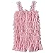TiaoBug Baby Girls Toddler Spaghetti Ruffle Tiered Romper Holiday Bowknot Bodysuit 18-24 Months Pink