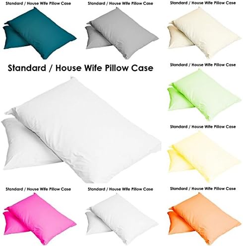 2 x PILLOW CASES HOUSEWIFE PLAIN COVER POLY COTTON BEDROOM LUXURY PAIR PACK (Terracota)
