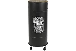 Urban Living Bar BIDON avec roulettes, d'ingénierie, Noir/Bois, Normal