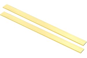 PATIKIL 1/8 x 4/5 x 12" H59 Brass Flat Bar, 2 Pcs Solid Flat Mill Stock for Crafting Maintenance Electrical Architectural Decoration, Brass