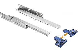 MS Beschläge Unterflurführungen 1 Paar Schubladenauszüge Schubkastenauszug mit Soft Close System Vollauszug 45mm Höhe Schubladenschienen Selbsteinzug (600mm)