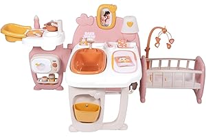 Smoby - Baby Nurse - Grande Maison des Bébés - pour Poupons Jusqu'à 42 cms - 19 Accessoires - Matière Recyclée - A Partir de 3 Ans - Fabrication Française