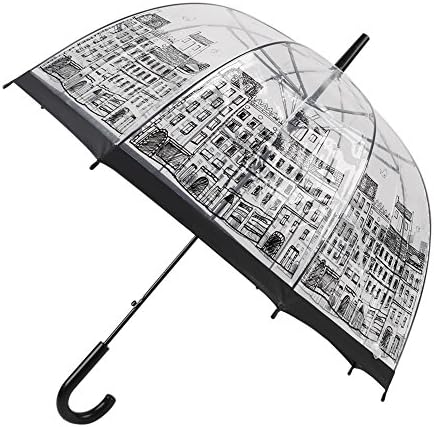 British Architecture Umbrella Transparent Windproof Travel Romantic Clear Rain Umbrella