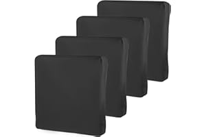 JOKAPY 4Pcs Housses de Coussin de Chaise de Jardin (sans Rembourrage) Housses de Coussin Chaise Extérieur Imperméables Anti-poussière avec Fermeture Éclair, pour Terrasse Jardin Cour, 60 x 60 x 10 cm
