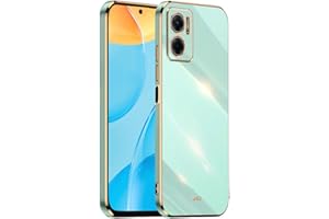 HONLEN Funda para Redmi 10 5G (6.58" Inches), Carcasa de TPU de Silicona Suave, Diseño de Marco de Galvanoplastia - Verde