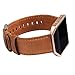 Produktbild kashyk Ersatz Armband kompatibel mit Fitbit Blaze+Watch Frame Leder Ersatz Uhren Zubehör, Vintage-Stil Verstellbares Replacement Wristband Armbänder fur Herren&Damen Wrist Strap