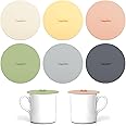 BangBoom 6 Pieces Silicone Cup Covers, 6 Colors Cute Multifunctional Round Mug Cover, Airtight Seal Universal Drink Lids for Coffee Glass Tea Wine Replacement (6)