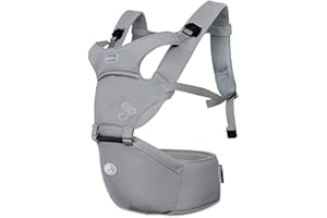 SONARIN Front Premium Marsupio Neonati Ergonomico Con Sedile,Multifunzione,Bambino da 0 a 3 anni,fibbia rotante a farfalla,Sicuro e Comodo,Adattato al crescere del tuo bambino(Grigio)