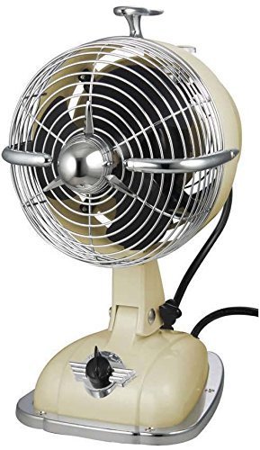 KHAPP Retro Ventilator klein in Weiß, Tischventilator JET mit 3 Geschwindigkeitsstufen, kleiner Standventilator im 50er Jahre Design - 2