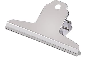 GUOKOFF 90mm Bulldog Clip Raccoglitore, 10 Pezzi Metal Bulldog Clip, 4 Pollici Bulldog Binder Clip Bulldog Clip Grandi, Silver Metallo Clip di Bulldog per Ufficio Scuola