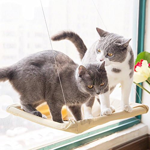 Letone Cat Window Mounted Bed, Pets Hammock Beds, Sunny Seat Cushion Hanging Shelf Sunshine Seat