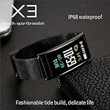 Fenghong Fitness Tracker, Activity Tracker Uhr Wireless Bluetooth Armband Bluetooth Sport Armband Multifunktions 90mAh X3 Pulsmesser Smartphone