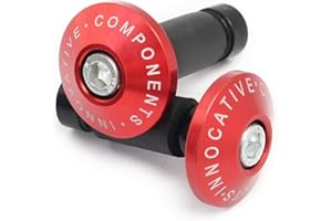 Universel Moto vélo 7/8" 22mm Embout Guidon CNC Extrémités de Guidon de Moto Poids Plug bouchon de guidon velo,Rouge