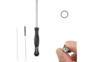 LUNPOG Tournevis De Réglage Carburateur, Avec Aiguille Et Brosse, Outils de carburateur, Compatible pour Husqvarna Et Autres Marques, Carrée À Poignée