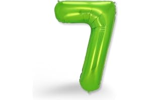 FUNXGO Palloncino Numero 7 verde - Palloncini Compleanno 7 Anni - Palloncino 7 Anni Compleanno - Decorazioni Compleanno - Vola con l'Elio - Feste Decorazione di Compleanno Palloncino 7 verde