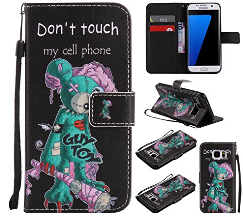 Feeltech Samsung Galaxy S7 Edge Hülle PU-Leder und Brieftasche Bunte Muster Fall mit Magnetverschluss, Hybrid-Kickstand mit Stand-Funktion, schlagen Sie schützende weiche TPU Stoßstangenabdeckung und Kreditkartenhalter für Samsung Galaxy S7 Edge Handgelenk Bügel-Buch-Art-Geldbeutel-Tasche mit 2 In 1 Berühren Sie Stift – Grüne Maus - 8