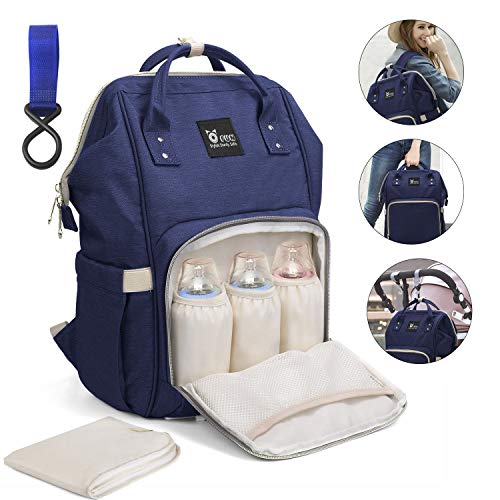 Preisvergleich Produktbild Wickeltasche Rucksack, OFUN Rucksack Wickeltasche Multifunktions Großraum Baby Wickelrucksack Mamma Rucksack (Wickeltasche Blau)