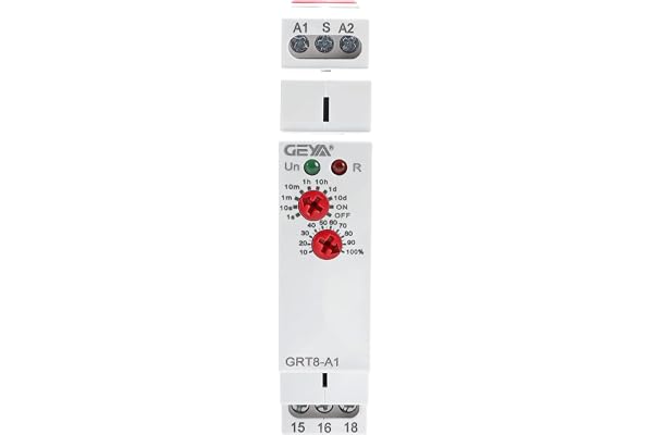 GEYA Retarder mise sous tension Relais temporisé à fonction unique 1SPDT 16A Électronique Minuteur Retarder marche Relais (GRT8 A1,AC230V)