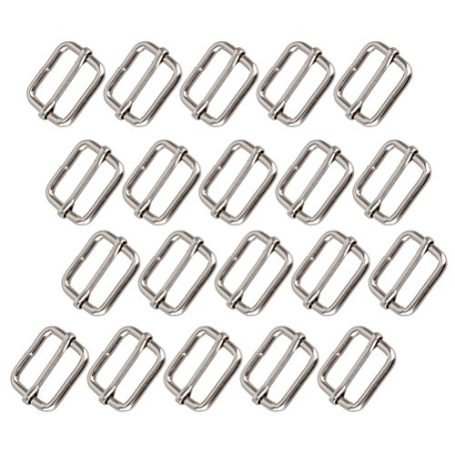 ROSENICE 20 Stück Gürtelschnallen Schieber für 25mm Band-Gurtband (Silber) - 5