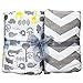 Produktbild Weiche, natürliche Spannbettlaken, Spannbetttuch von Home Prinzip, Baumwoll-jersey 2er Pack, dekorative Muster, 70x140 für Babybett, Krippe, Kinderbett