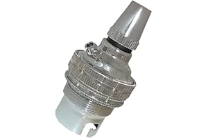 ART DECO EMPORIUM 1 Pack Traditional Earthed Solid Brass Lampholder with Shade Retaining Ring and Metal Cord Grip | Silver Nickel Finish - lacquered | B22|B22D | Bayonet Cap