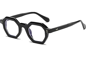 LJCZKA Occhiali Luce Blu Piccoli Donna Uomo, Montature Occhiali da Vista Ottagono Occhiali da Lettura Antiriflesso per Gaming Reading Computer