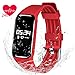 Produktbild Herzfrequenz Monitor Tracking Uhr, qimaoo IP68 Wasserdicht Sport Bluetooth Smart Watch Sleep Monitor, Schrittzähler, Kalorienverbrauch, Gesundheit Fitness Tracker Synchronisationen Iphone oder Android Armband, rot