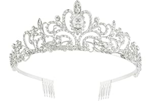 LATRAT Regina Diadema di Cristallo Pettine per Sposa Principessa Donna Bambina Coroncina Pageants Parti Compleanno Ragazza Crown Tiara Di Strass Corona Diadema Nuziale Per Matrimoni, Spettacoli