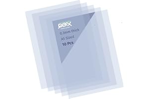 QBIX - 10 fogli in plastica trasparente, da 0,3 mm, in formato A5, da usare come matrice per stencil e lavori fai da te