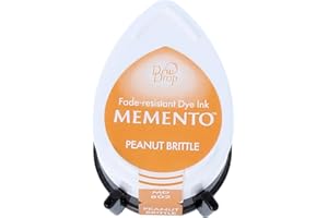 Tsukineko Memento Dew Drop Ink Pads for Stamping - Orange, Peanut Brittle - Small - Translucent - Waterproof, Archival - Embossing