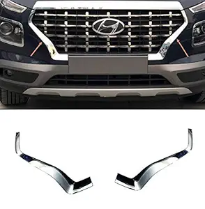 PINZU Front Grill Chrome Garnish for Hyundai Venue (Set of 2 pcs)