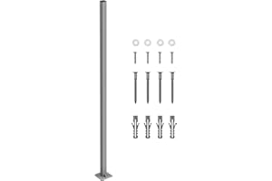 SONGMICS GSA002 Cassette Holder Post, Retractable Single Side Awning Accessory, No Wall Mounting of Awning Required, Awning Accessories for Floor Mounting, 11.5 x 11.5 x 152 cm, Grey