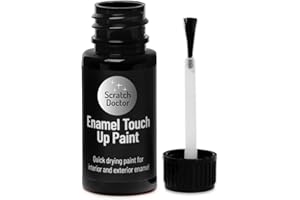 THE SCRATCH DOCTOR Scratch Doctor Enamel Touch Up Paint 15ml Easy and Quick Drying Suitable for Kitchen Appliances, Bathroom, Metal, Radiator, Fridge, Shower, Sink (Black)