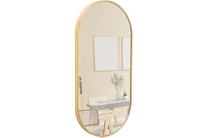 ‎TERRA HOME Terra Home Wandspiegel - Oval, 80x40 cm, Roségold Kupfer Modern, Metallrahmen Spiegel, HOCH und QUER Montage möglich - für Flur, Wohnzimmer, Bad oder Garderobe