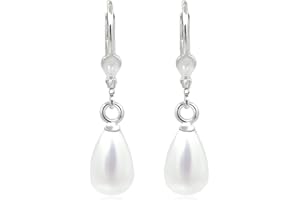 Perlen-Ohrringe 925 Sterling Silber Muschelkernperle NOBEL SCHMUCK