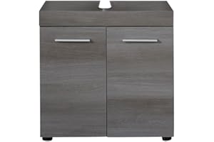 ‎TRENDTEAM SMART LIVING trendteam smart living - Runner - Badschrank - Grau - Waschbeckenunterschrank mit 2 Türen, 1 Einlegeboden - (BxHxT) 58 x 57 x 31 cm - silberfarbener Griff