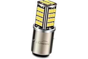 Ruiandsion 1pc BA20D LED Headlight Bulb DC 6V 2835 56SMD Chipset High Low Beam Motorcycle LED Headlight Bulb,6000K White