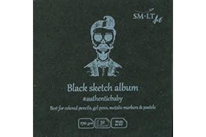 SM.LT SMLT FB-32 (170)/BLACK/9 Authentic-baby - Blocco da disegno quadrato, leggero, 165 g/m², 32 fogli