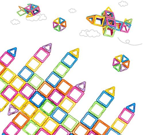 Amaza Mini Magnetic Blocks 88PCS Magnetic 3D Building Blocks Construction Stacking Kits Educational Kids Magnetic Set Toys (Multicoloured)