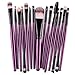Koly Pro 15 pcs Make Up Sets Soft Eye Shadow Foundation Eyebrow Lip Makeup Brushes (Purple )