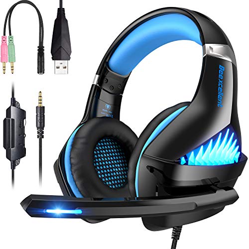 Gaming Kopfhörer für PS4, PC, Xbox One,Super Komfortable Stereo Bass 3.5mm Gaming Headset Kopfhörer mit Mikrofon für Pc,Laptops,
