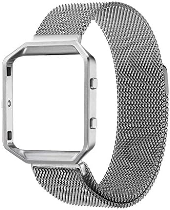 MLIYA Fitbit Blaze Straps With Frame Housing, Milanese Loop Stailess for Fitbit Blaze Smart Fitness, with Unique Magnet Lock