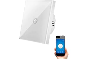 Interruptor WiFi Táctil Inteligente de Pared compatible con Alexa, Google Home y Smart Life, iOS y Android, Programable, No Necesita Neutro – Smartfy (Simple)