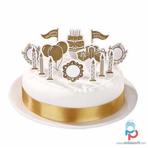 Party Porcelain PPG-POPTOP - Producto de decoración para pasteles, color dorado
