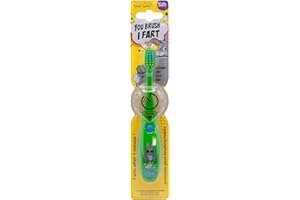 B-BRITE Fartbrush – Kids’ Toothbrush with Hilarious Fart Sounds | Encourages Brushing with Fun Noises | Soft Bristles, 1-Min Timer, Perfect for Toddlers & Children (Green Rabbit, One Size)