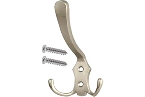 Stahlia 1x Garderobenhaken LANG Edelstahl Optik | Haken zum Schrauben Vintage Haken Kleiderhaken Garderobe Haken Garderobe Kleiderhaken Vintage Garderobe Flur Vintage Garderobe