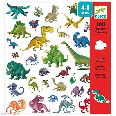 Djeco globospegatinasdjecopegatinas Dinosaures Multicolore (100)