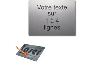 Mygoodprice Plaque gravée personnalisée 1 à 4 Lignes 20x15cm autocollante Alu Brossé