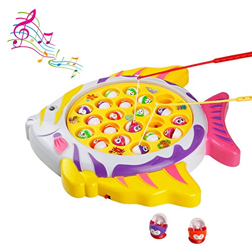 Preisvergleich Produktbild Elektrisch Fisch-Form Angelspiel Familienspiel Fischfang Spiel mit Musik Kinderspielzeug für Kinder ab 3 Jahren
