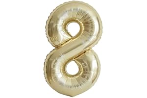 Vthoviwa 40 Pollici Palloncini Numeri 8 Platino, Pallone 8. 0123456789,10-19,20-25,30,40,50,60,70,80,90 Compleanno Numero Palloncini Foglio, Palloncino 8 Decorazione Festa Supporta Elio